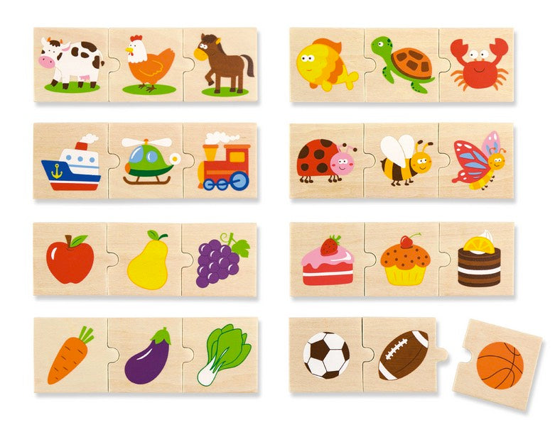 Set of 8 Association 3 Piece Puzzles