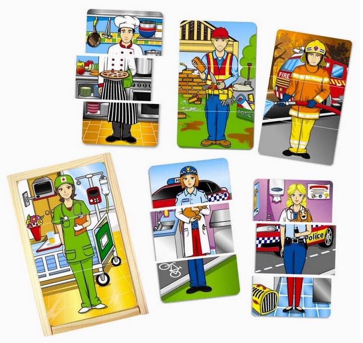 Occupations Puzzles Match 18pcs