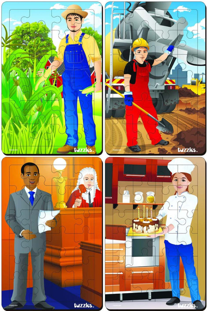 Multicultural Occupations Jigsaw Puzzles - Set of 4