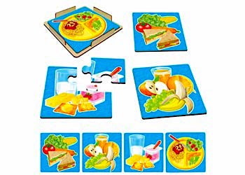Daily Food Table Puzzle Set of 4