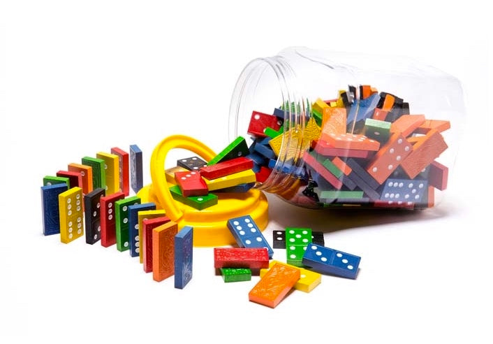 Wooden Number Dot Dominoes Classpack 168pcs