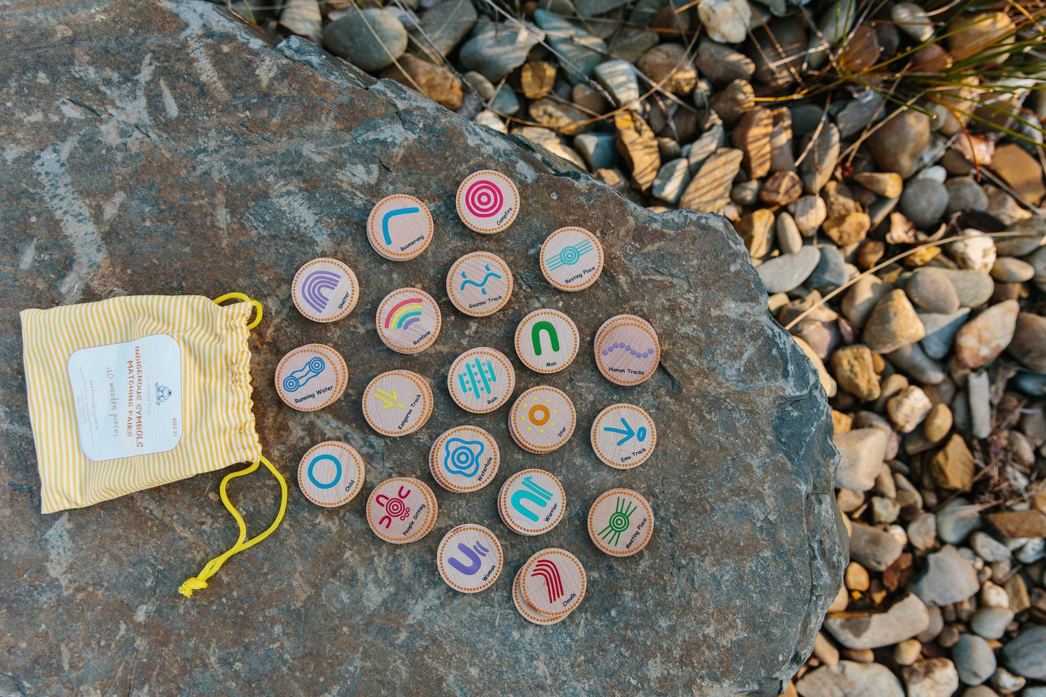 Indigenous Symbols Matching Discs – Educational Game 40pcs