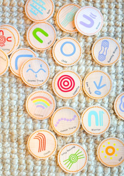 Indigenous Symbols Matching Discs – Educational Game 40pcs