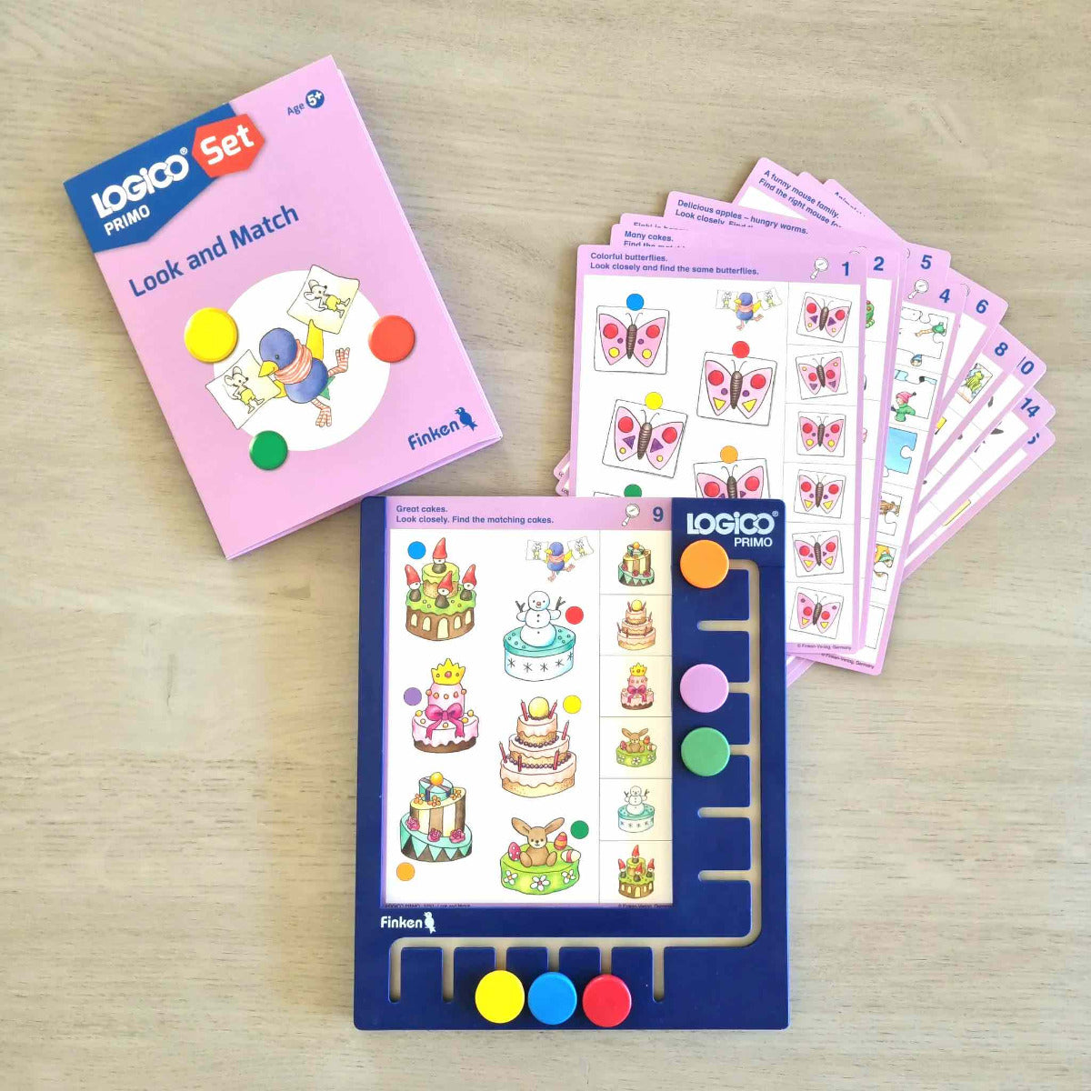 Logico PRIMO Starter Set - Games Board and 3 Sets of 16 Double-Sided Self-Correcting Cards (4yrs+)