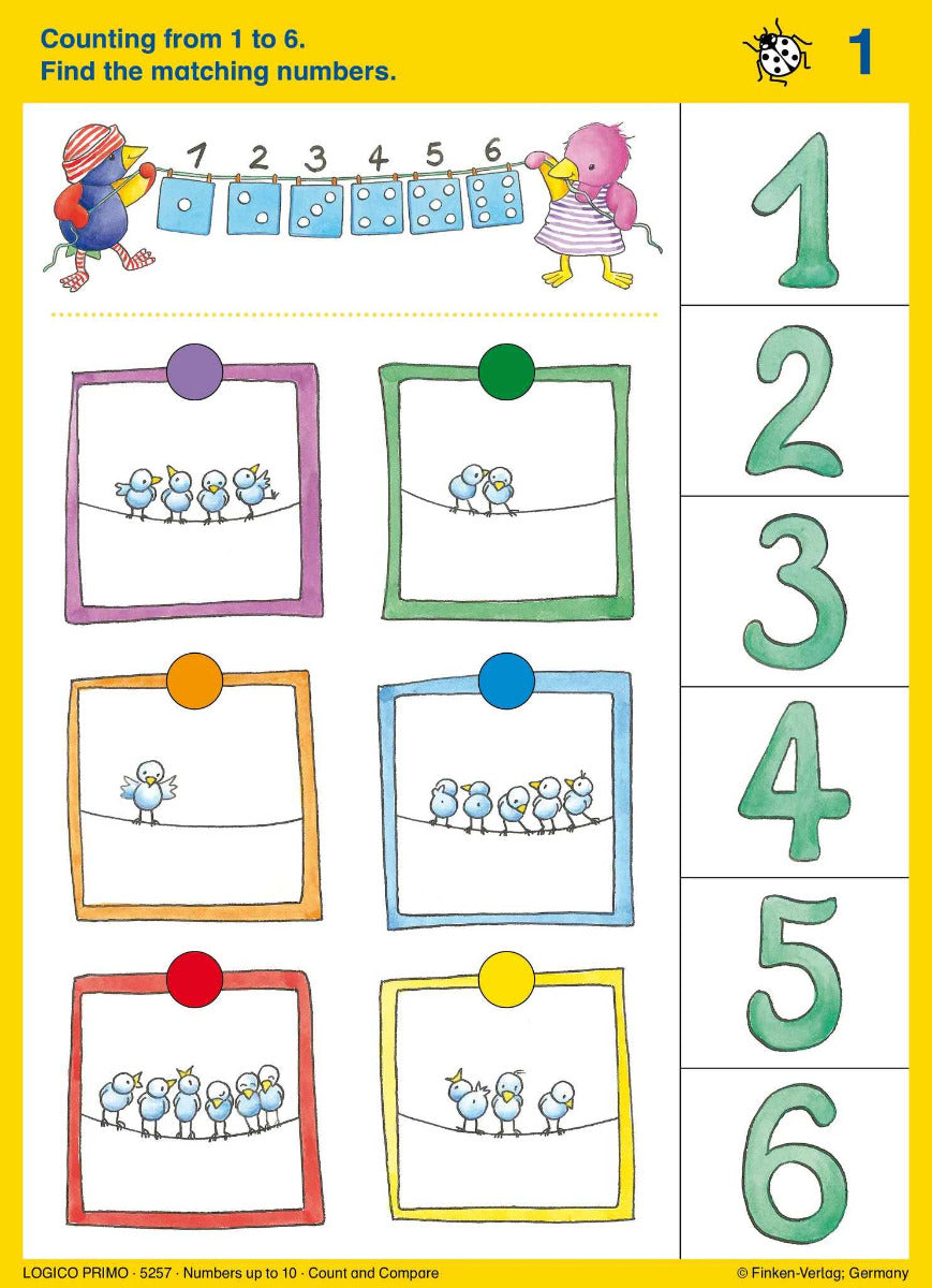 Logico PRIMO Numbers to Ten 16 Double-Sided Self-Correcting Cards (5yrs+)