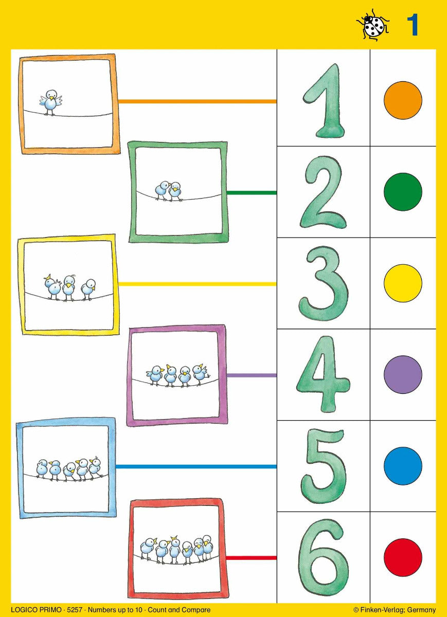 Logico PRIMO Numbers to Ten 16 Double-Sided Self-Correcting Cards (5yrs+)