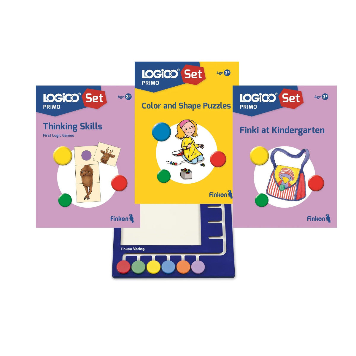 Logico PRIMO Starter Set - Games Board and 3 Sets of 16 Double-Sided Self-Correcting Cards (3yrs+)