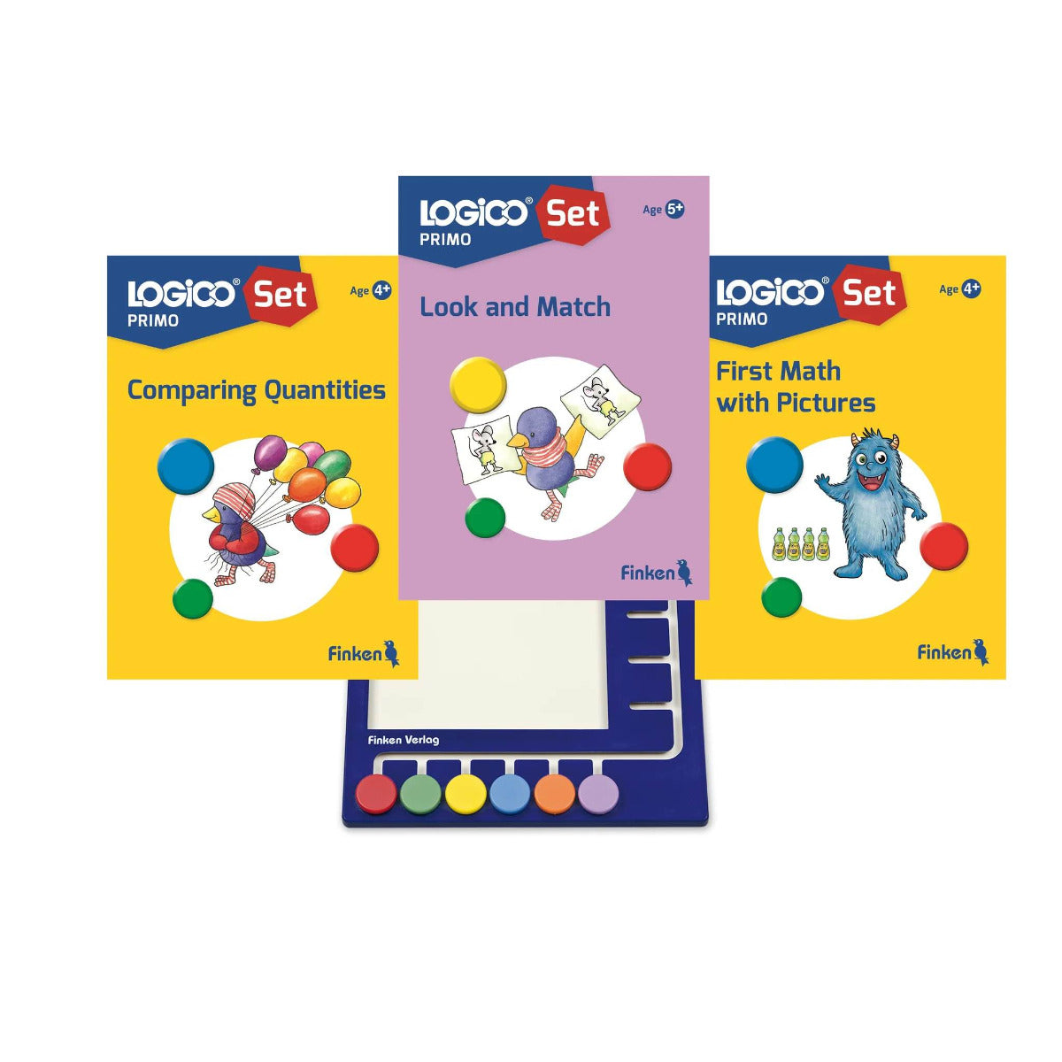 Logico PRIMO Starter Set - Games Board and 3 Sets of 16 Double-Sided Self-Correcting Cards (4yrs+)