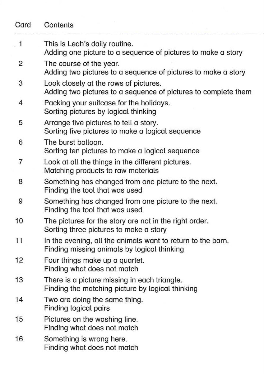 Logico PICCOLO Language Picture Stories 16 Double-Sided Self Correcting Cards (6yrs+)