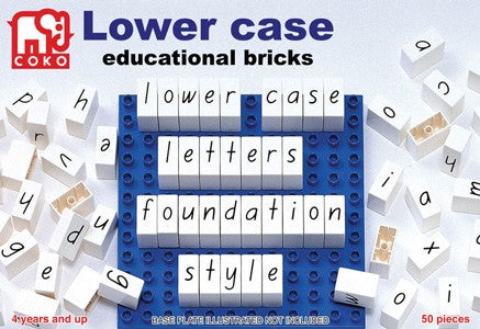 Coko Lower Case Letter Bricks – 50 Piece Early Literacy Learning Kit