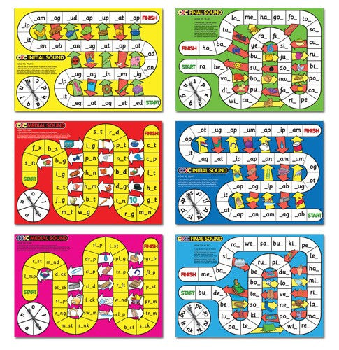 Six CVC/CVCC Spelling Games Set