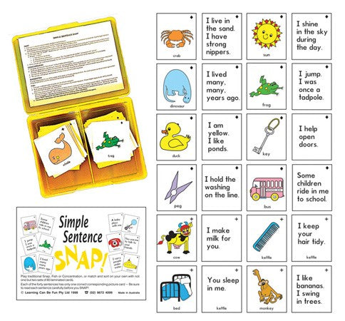 Snap Cards Simple Sentence Snap