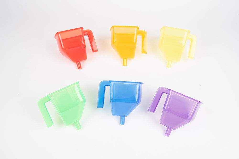 Large Translucent Coloured Funnels 6pcs