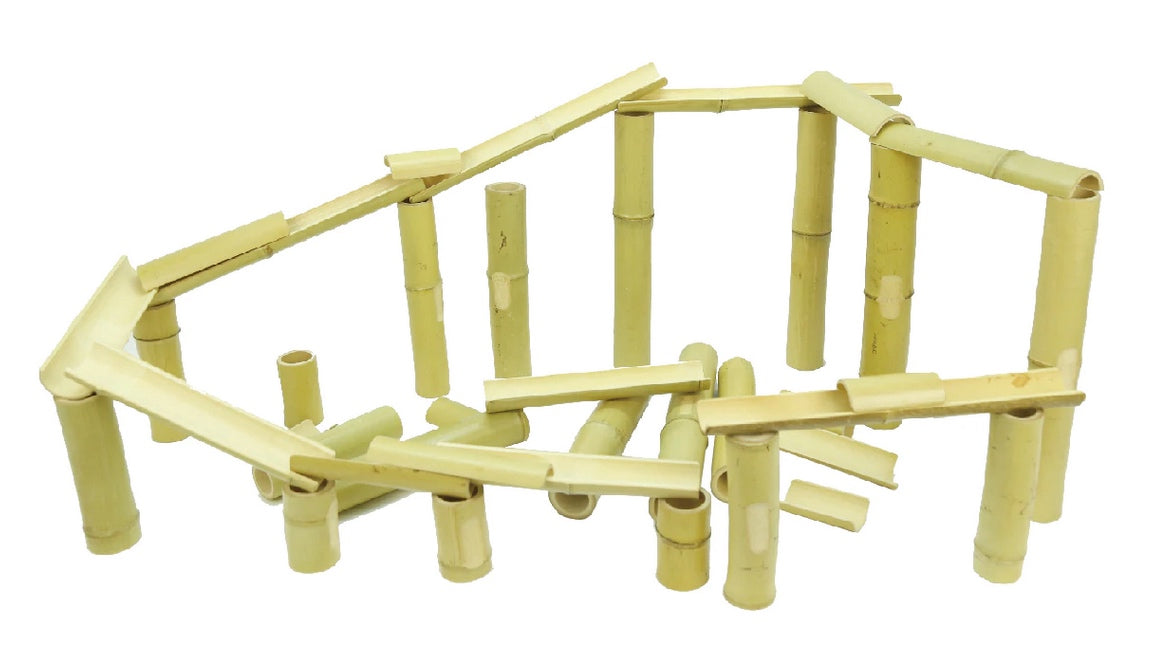 Natural Bamboo Channel Set – 40 Pieces for STEM Play