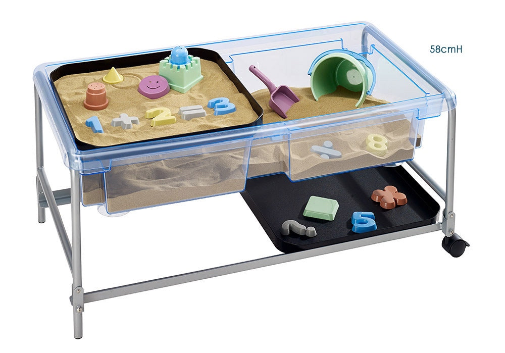 Premium Transparent Sand & Water Tray with Folding Stand 58cmH
