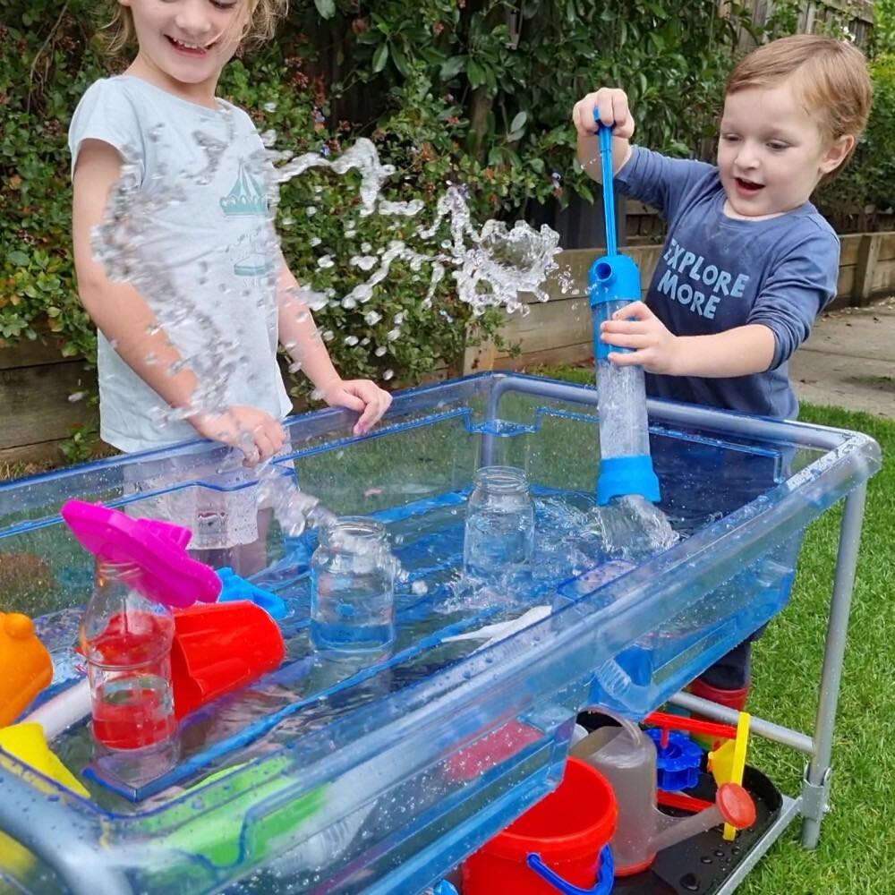 Premium Transparent Sand & Water Tray with Folding Stand 58cmH