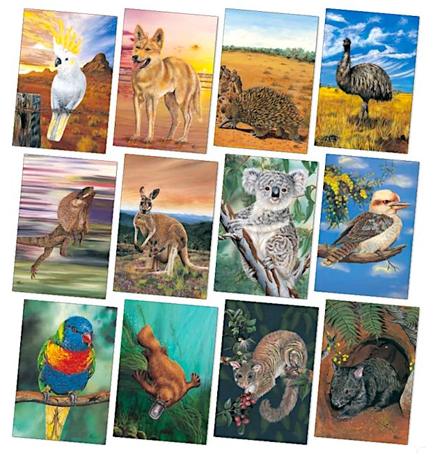 Large Australian Animals Posters Set of 12