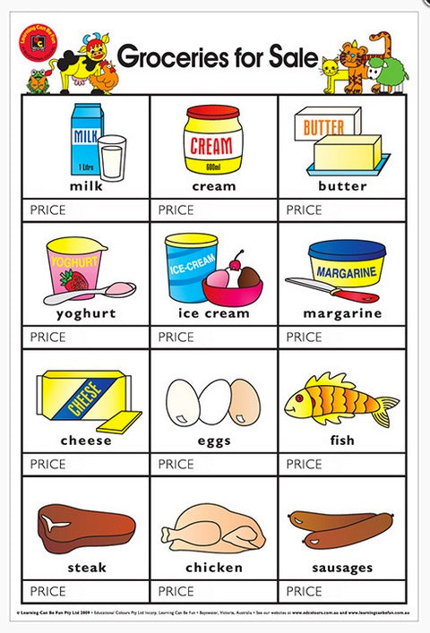 Groceries For Sale Poster
