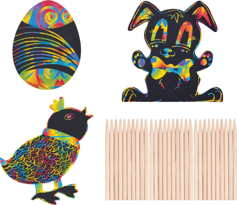 Scratch Art Easter Shapes 30pcs
