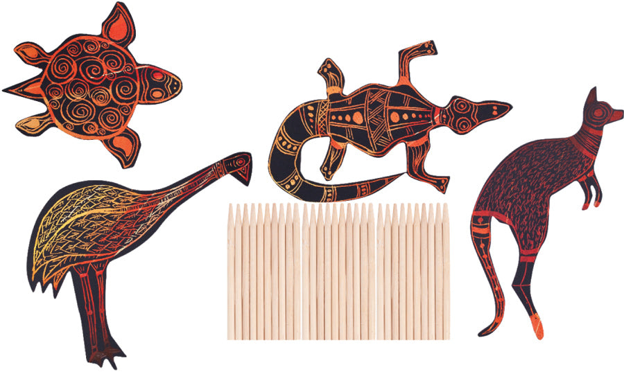 Scratch Art Australian Animals 30pcs