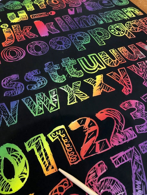 Scratch Art Adhesive Letters and Numbers 174pcs