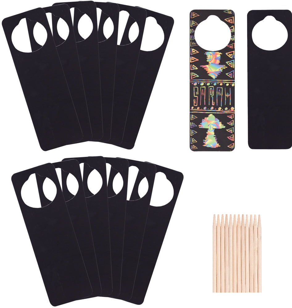Scratch Art Doorknob Hangers 12pcs