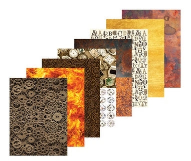 Steampunk Pattern Papers 40pcs