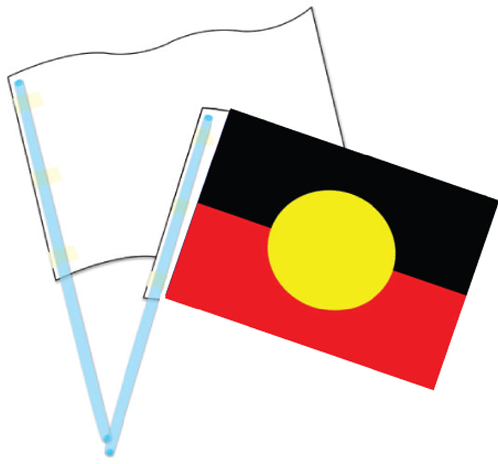 Blank Card Flags with Plastic Poles 30pcs