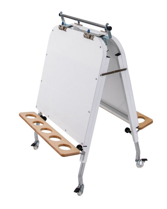 Adjustable Height Metal Double Sided Easel With Magnetic Whiteboards 60cmW x 60cmD x 72cm - 105cmH