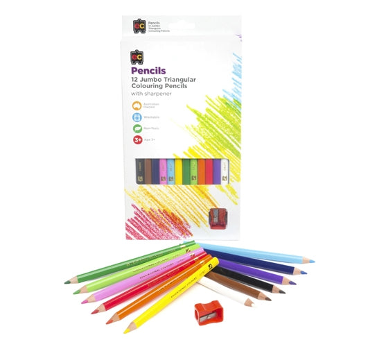 Jumbo Triangular Pencils 12pcs