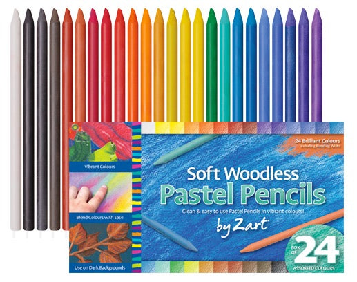 Woodless Soft Pastel Pencils 24pcs