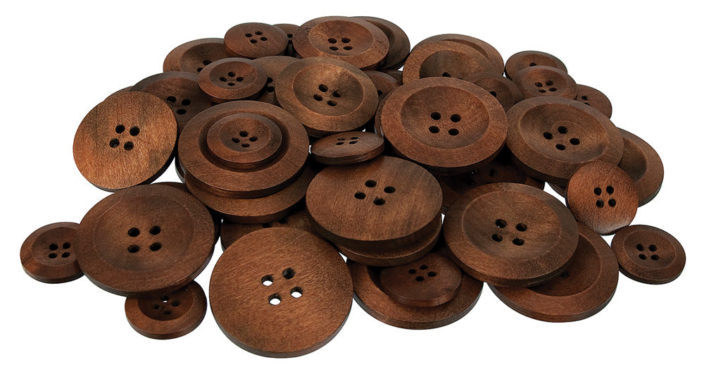 Wooden Buttons Assorted 50pcs