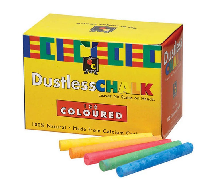 Chalk Anti-Dust Coloured 100pcs