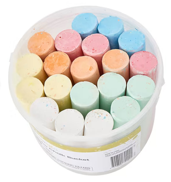 Jumbo Chalk in a Bucket 20pcs