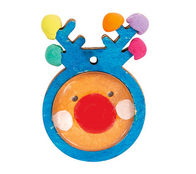 Wooden Reindeer Pendants with Cabochon 10pcs