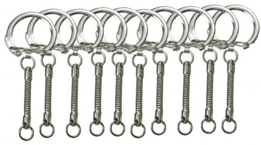 Key Chains Silver 10pcs