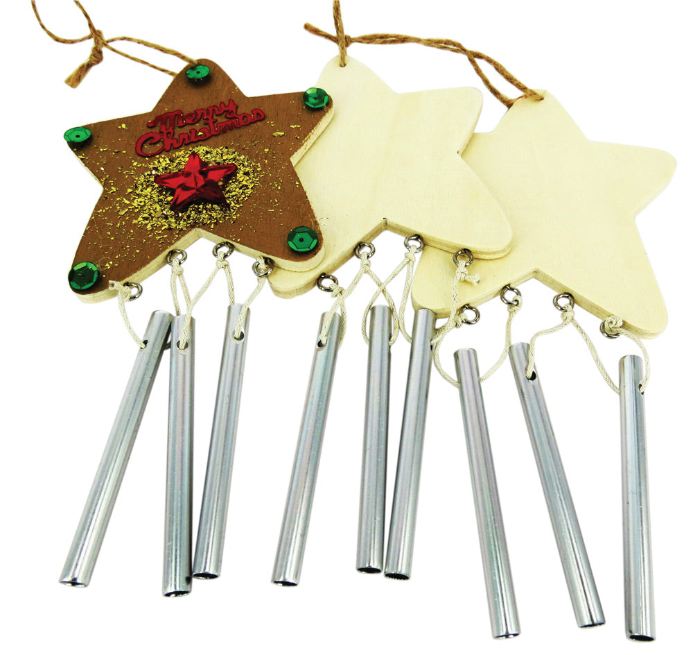 Wooden Star Windchimes 10pcs