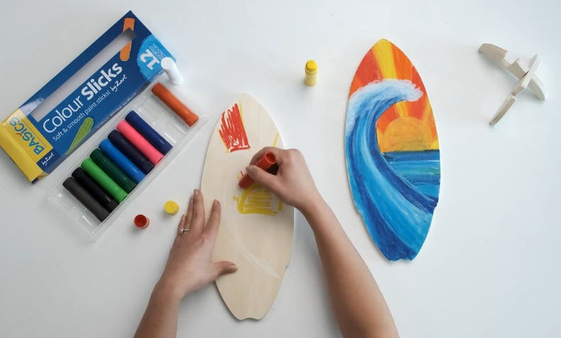 Wooden Surfboard with Stand 36cmL