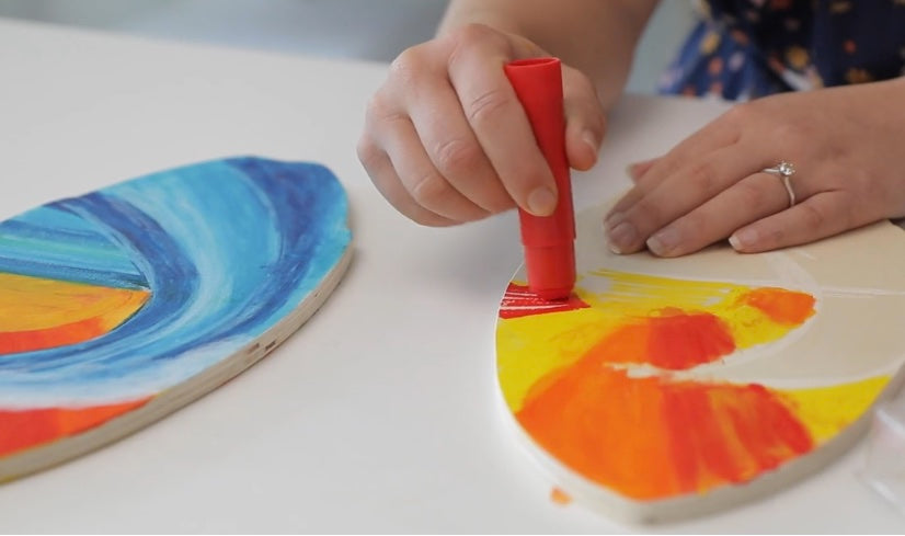 Wooden Surfboard with Stand 36cmL