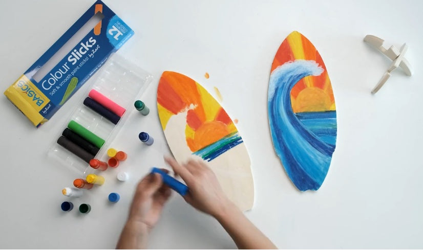 Wooden Surfboard with Stand 36cmL