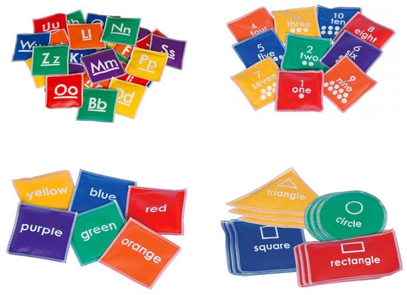 Alphabet, Numbers, Shapes & Colours Bean Bags – 54 Piece Learning Set