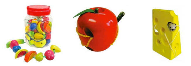 Lacing Fruits, Apple and Cheese Set