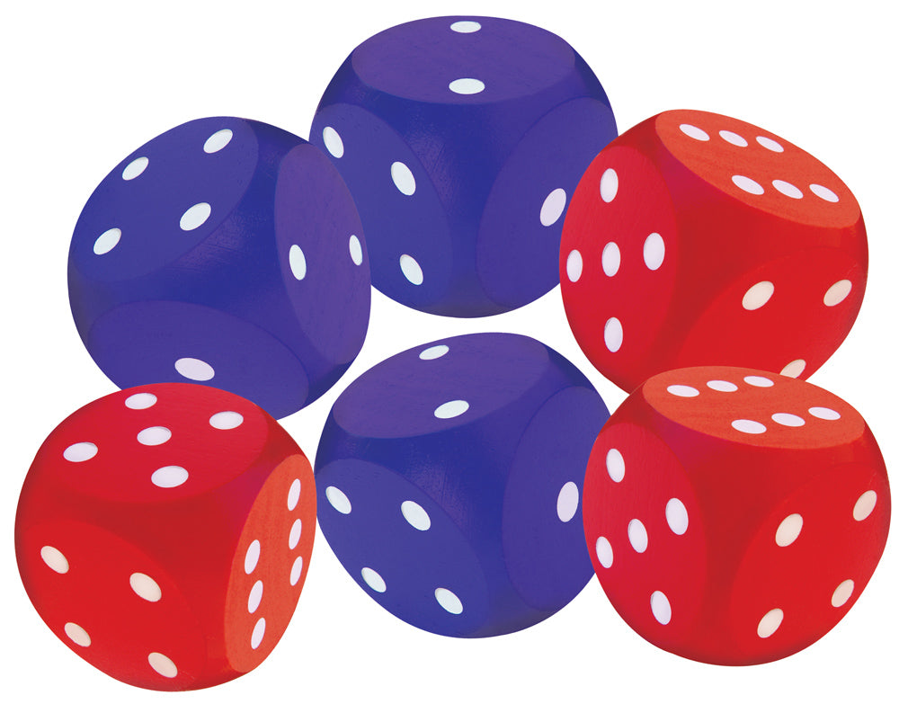 Jumbo Wooden Dice 6pcs