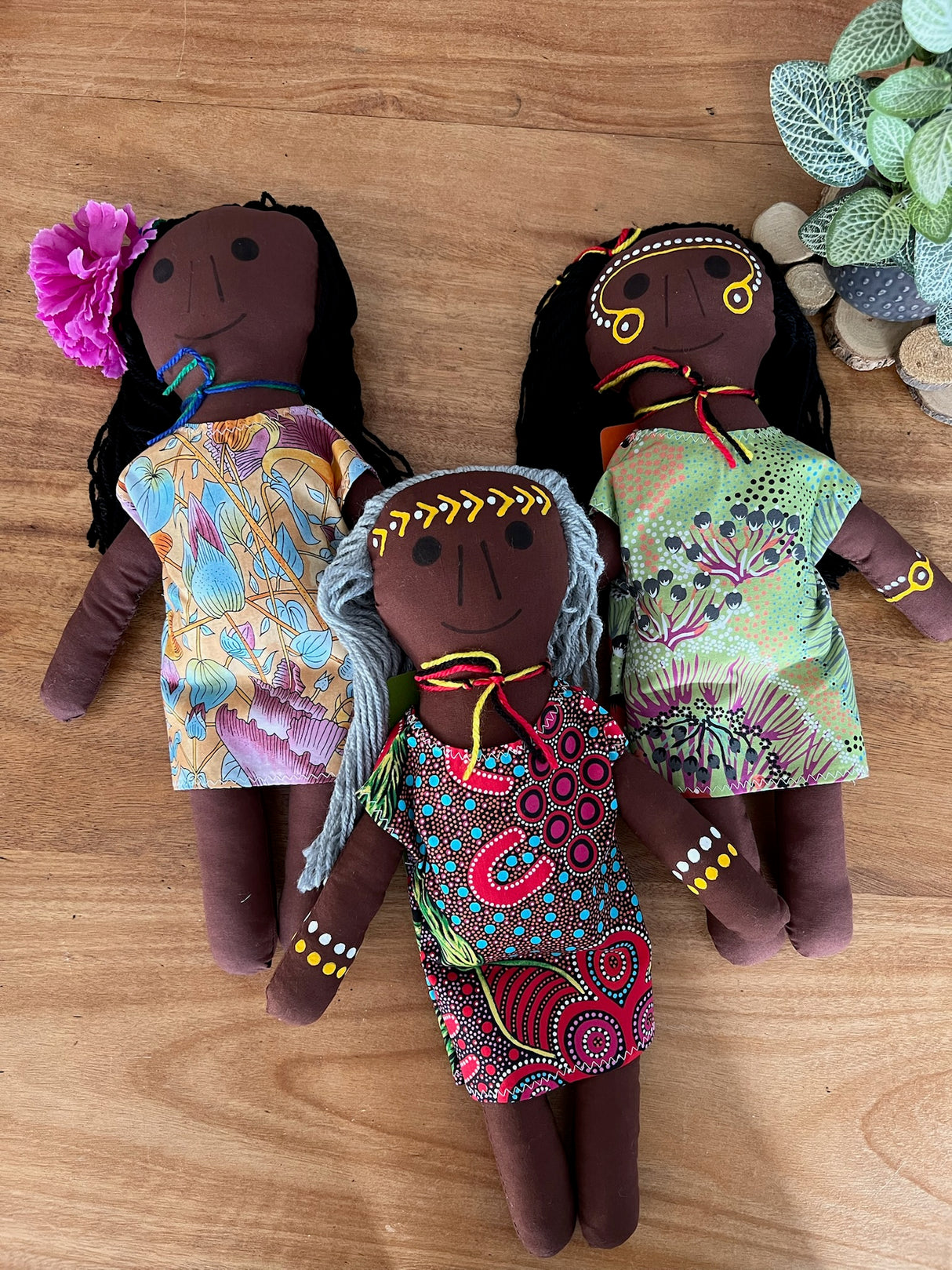 Aboriginal Girl Doll – 36cm Handmade & Hand Painted