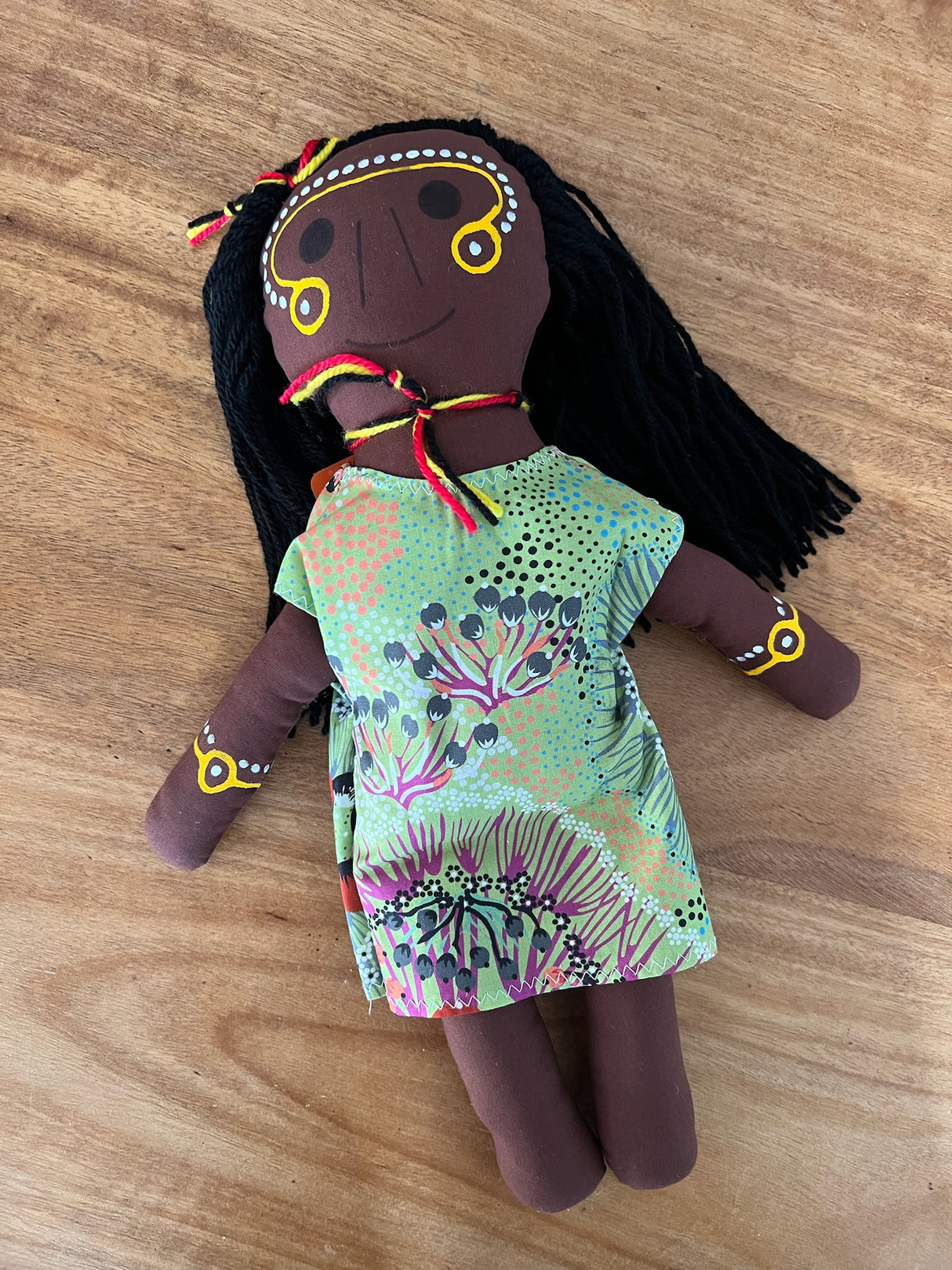 Aboriginal Girl Doll – 36cm Handmade & Hand Painted