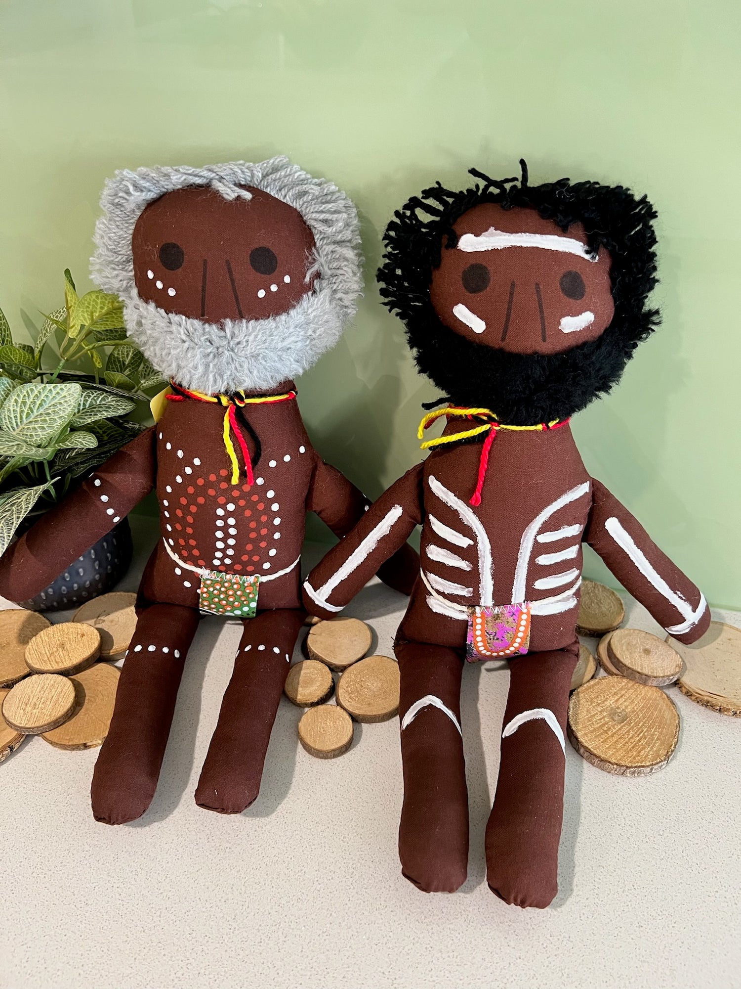 Aboriginal Warrior Doll – 36cm Handcrafted Fabric Doll