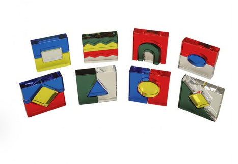 Acrylic Building Blocks With Mirror and Work Cards 41pcs