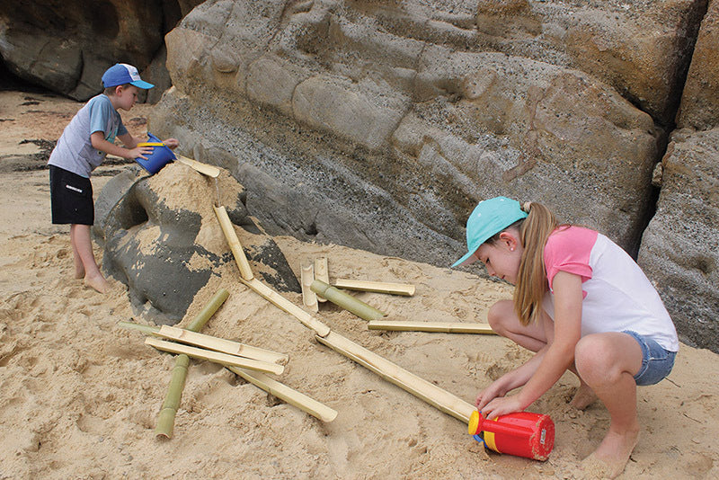 Natural Bamboo Channel Set – 40 Pieces for STEM Play