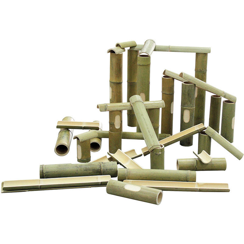 Natural Bamboo Channel Set – 40 Pieces for STEM Play