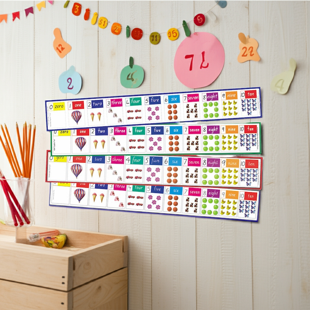 0-10 Number Desk Strips 30pcs